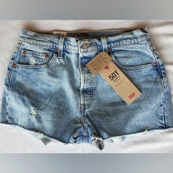Levi's Original Classic 501 Buttonfly High Rise Denim Short - Picture 2 of 8